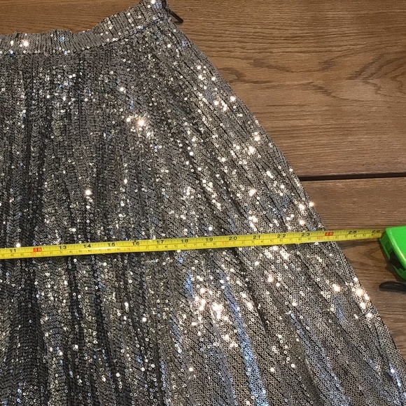 New! MSGM Sequin Pleated Midi Skirt